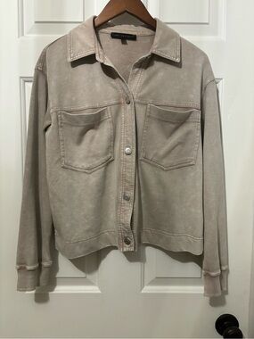 rag & bone neutral beige button-front jacket